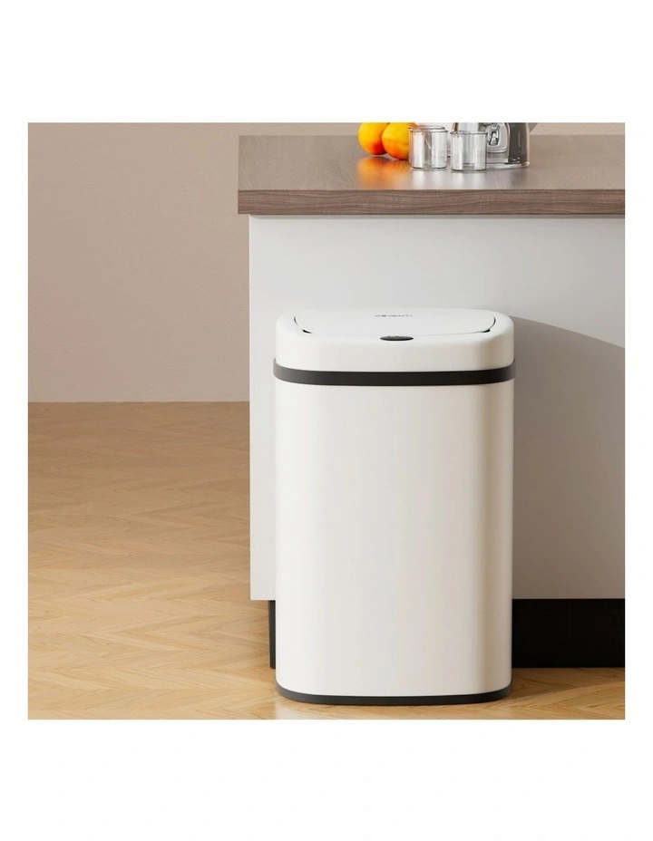 Motion Sensor 50L Rubbish Bin in White