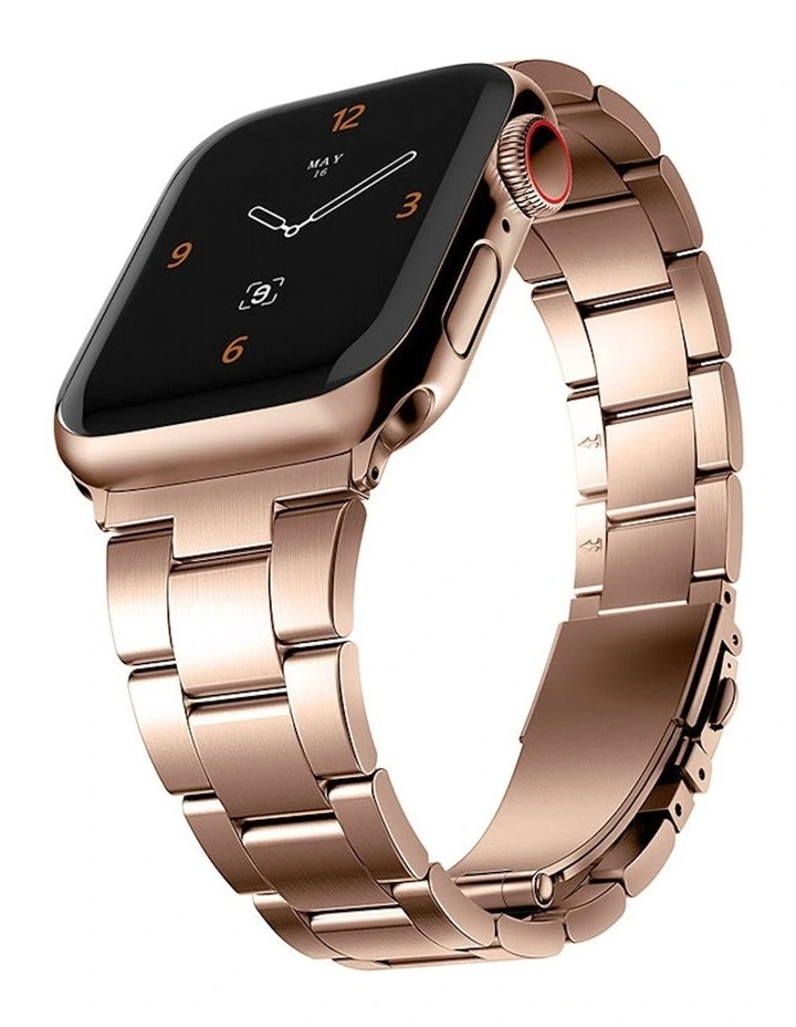 The Sydney Stainless Steel Link Bracelet Band in Rose Gold