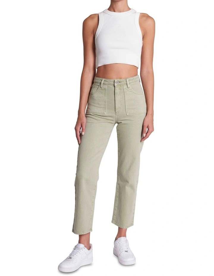 Venice Straight Jeans in Sage