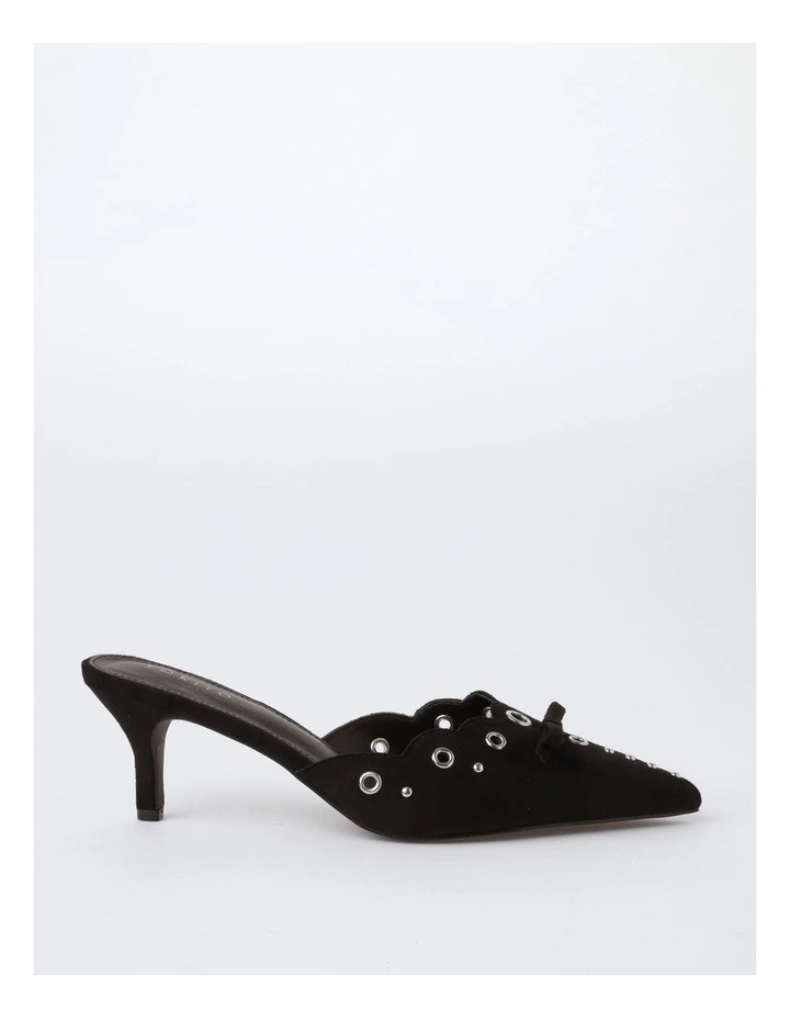 Sierra Heeled Pumps in Black Micro