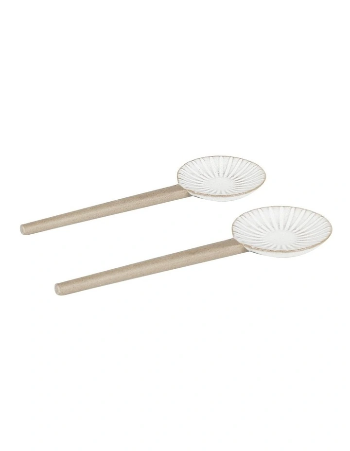 Robert Gordon Dessert Story Spoon Set 2 Pack in White Opaque