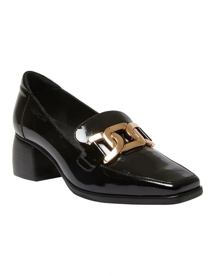 Sophia Leather Heeled Shoes in Black Patent
