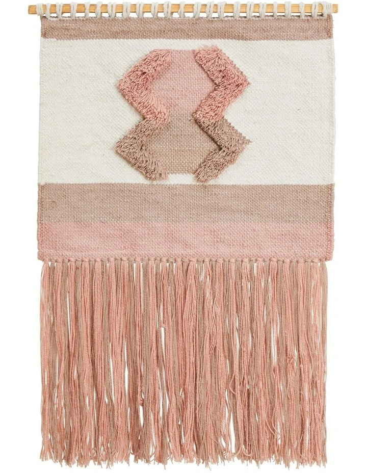 Fringe Wall Hanging in Salmon