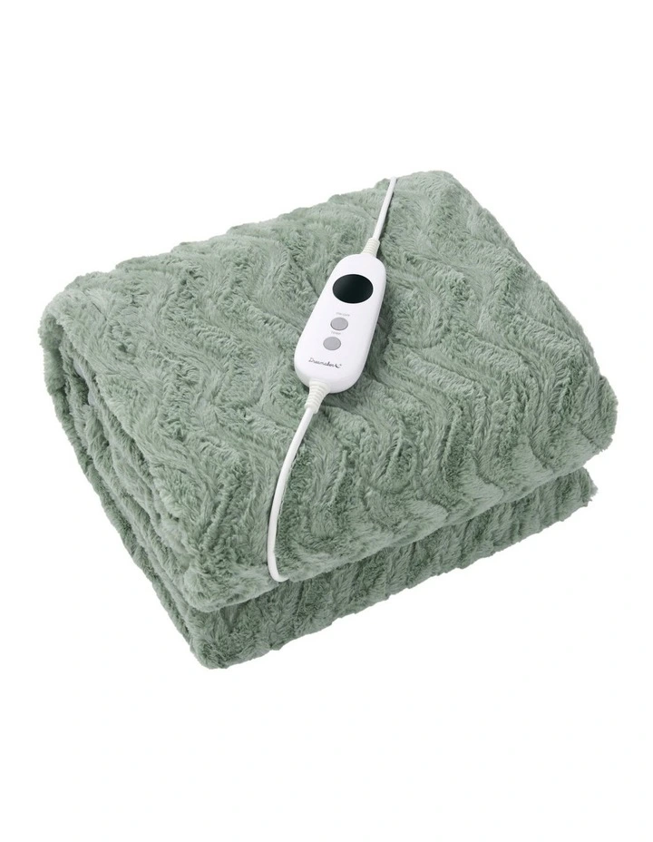 Luxury Faux Fur Heated Throw 200x180cm in Leaf