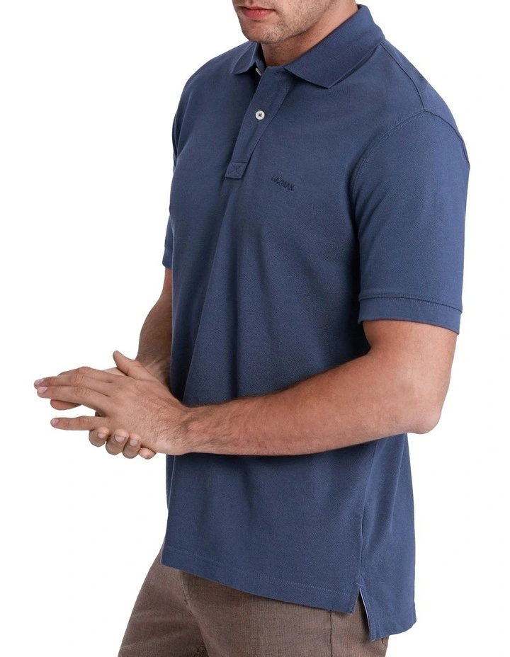 Classic Pique Polo in Denim
