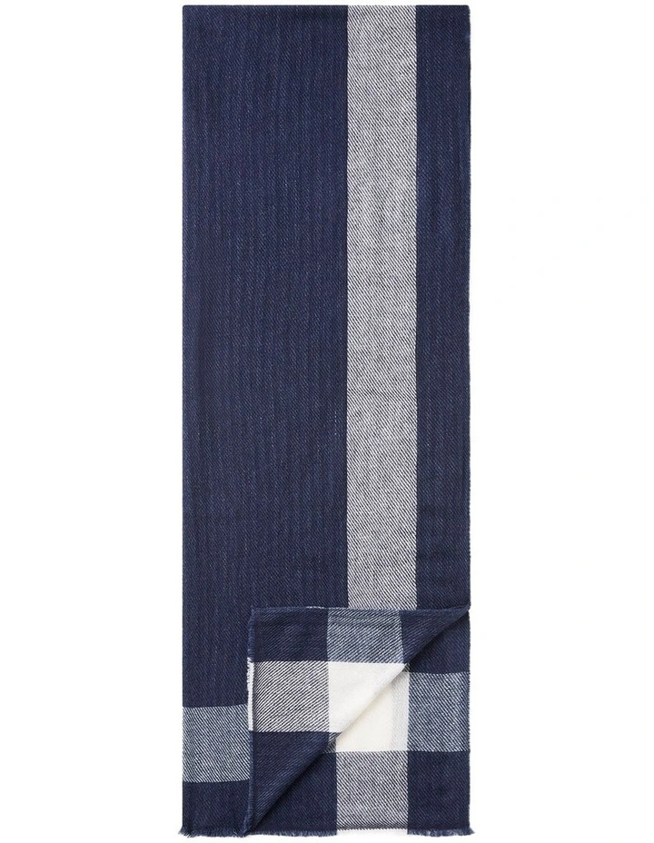 Caine Scarf in Navy Grey