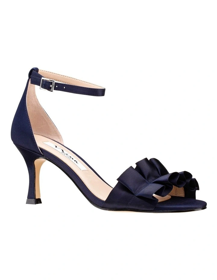 Lisa Sandals in New Navy Luster Satin