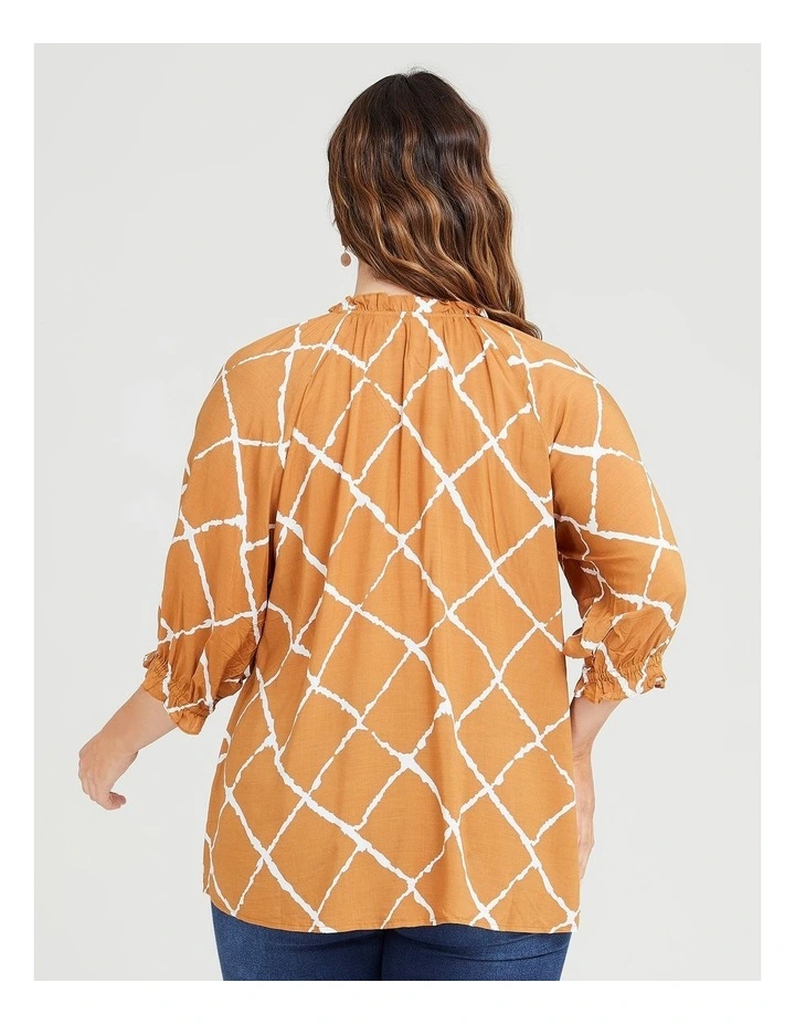 Natural Diamond Print Top Print