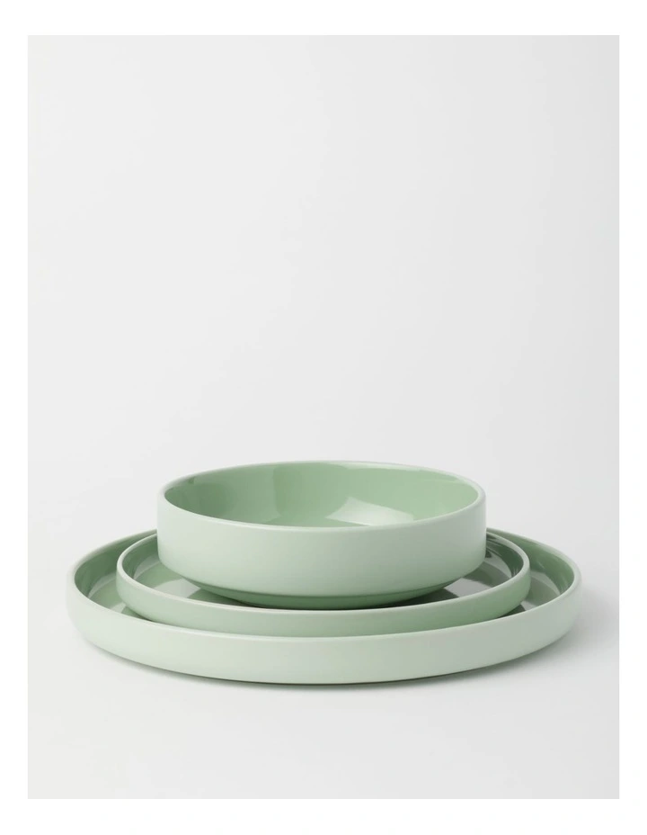 Halo 12 Piece Dinner Set in Mist Green