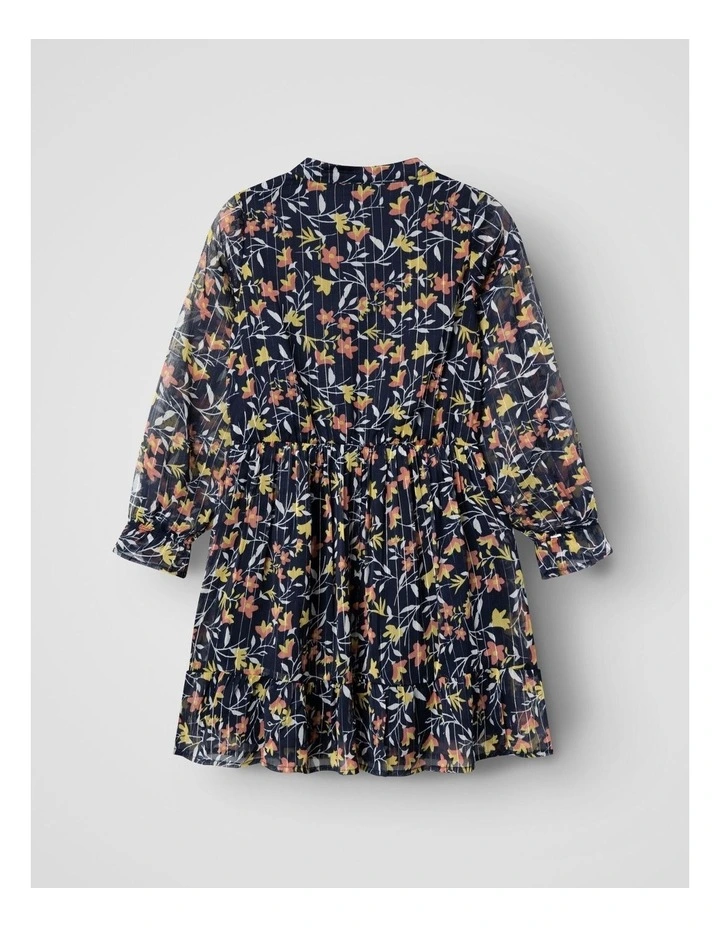 Tirance Floral Dress in Dark Sapphire