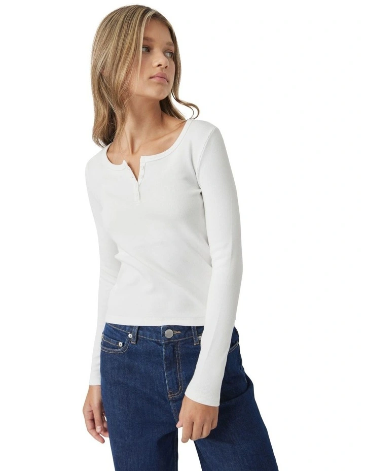 Luna Button Tee in Cream