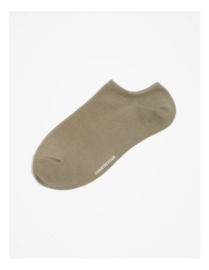Australian Cotton Blend Sneaker Sock in Sicilian Olive