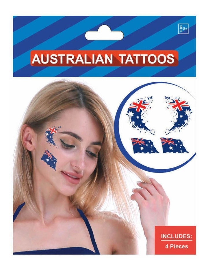 Australian Flag Face Tattoos 4Piece in Multi