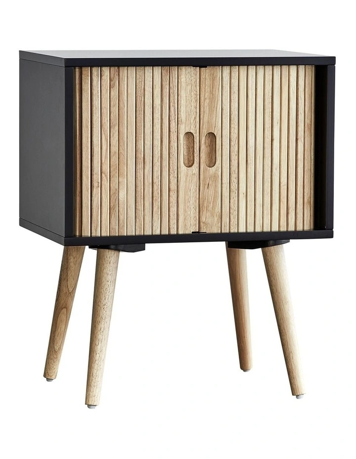 Dingley Accordion Bedside Table in Black/Brown