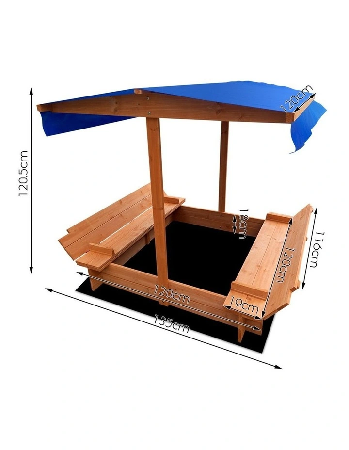 Outdoor Sand Box Set in Natural Wood