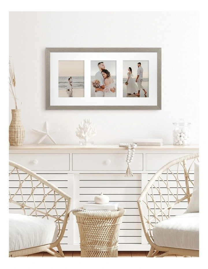 Australia Made Timber Collage Photo Frame 8x16"/4x6" (3) in Stone Ash