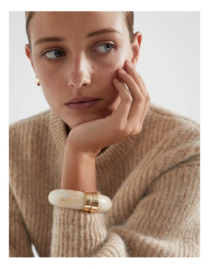Resin Bangle in Oat