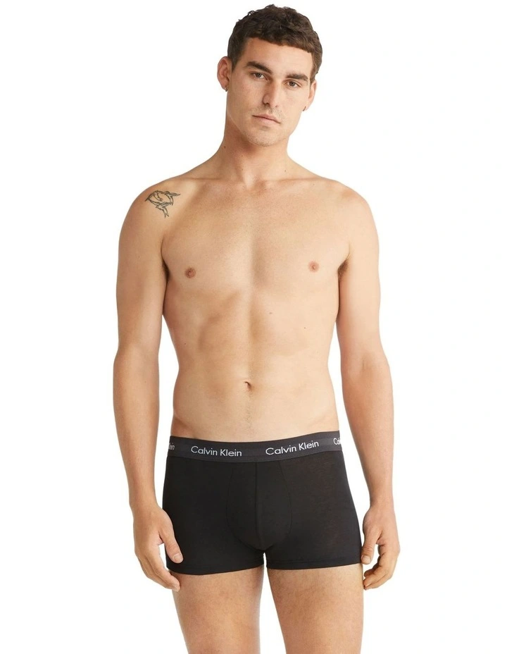 Cotton Stretch Low rise Trunks 3 Pack in Multi