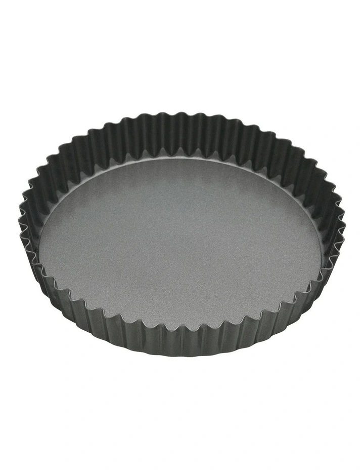 Heavy Base 25cm Loose Base Round Quiche Pan in Carbon