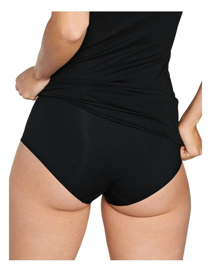 Cotton and Modal Seamless High Waist Brief in Black