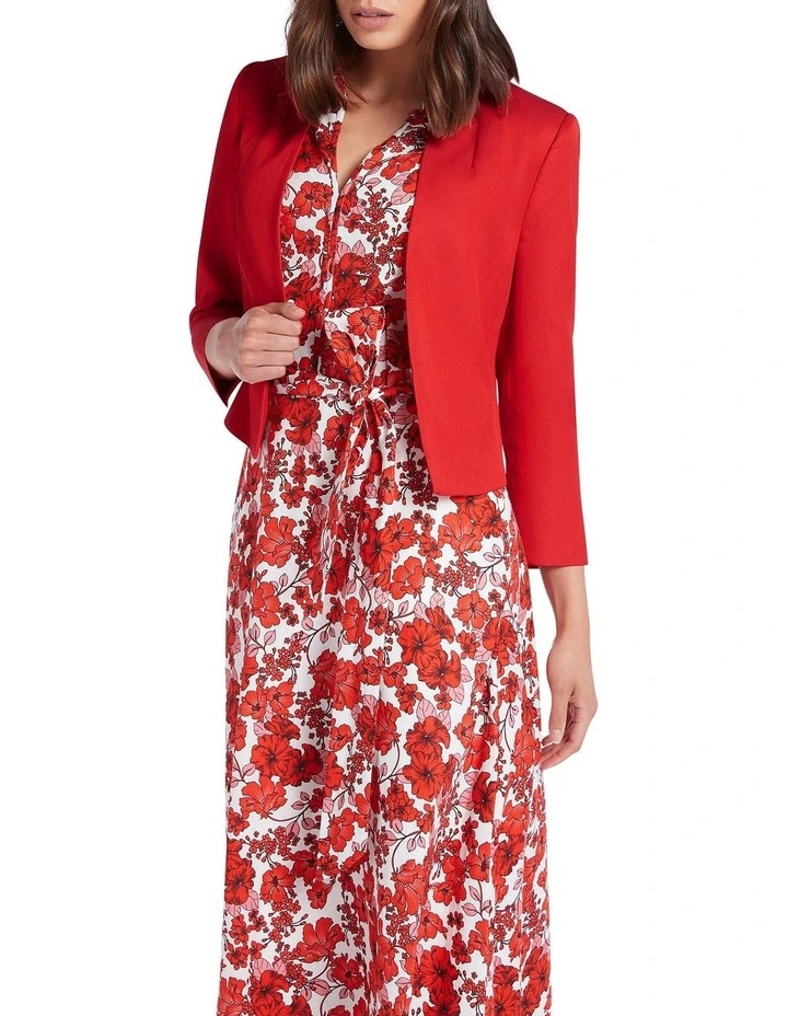 Leia Cropped Jacket in Poppy