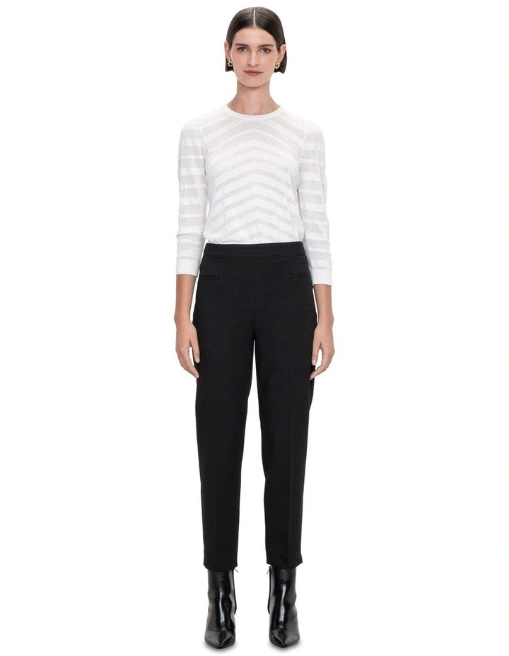 Stretch Twill Slim Cropped Pant in Black