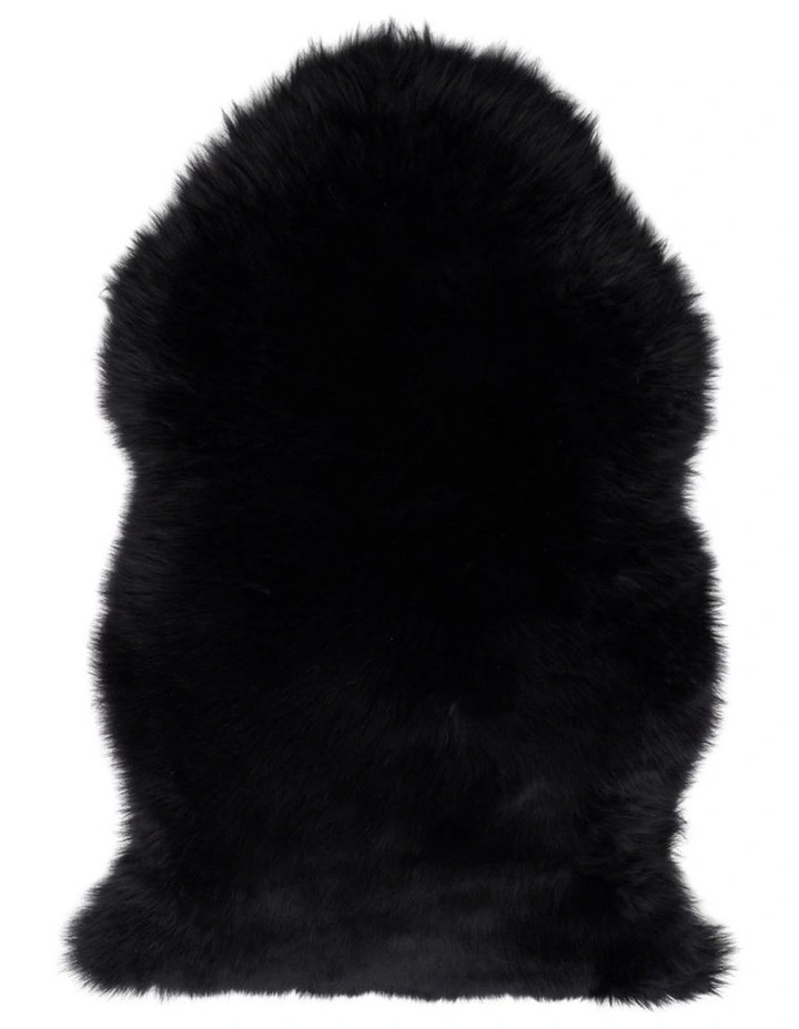 Naturally Sheepskins Long Wool Sheepskin Rug Single (Black)