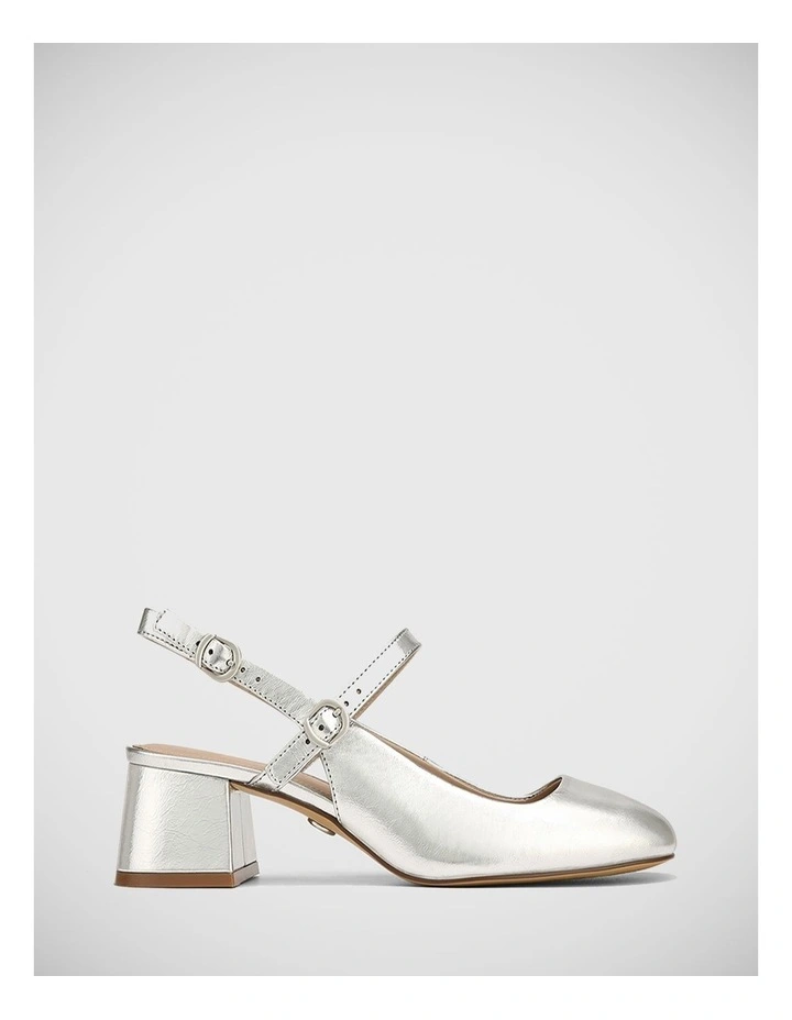 Ilyssa Metallic Leather Heel in Silver