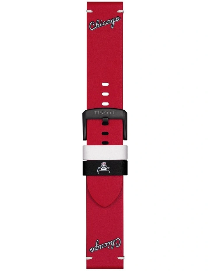 Official NBA Leather 22mm Watch Strap in Chicago Bulls Red