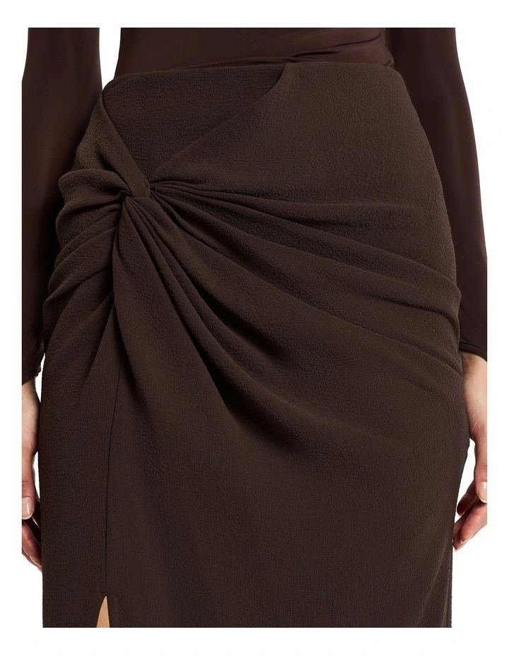 Pyrolized Maxi Skirt in Chocolate