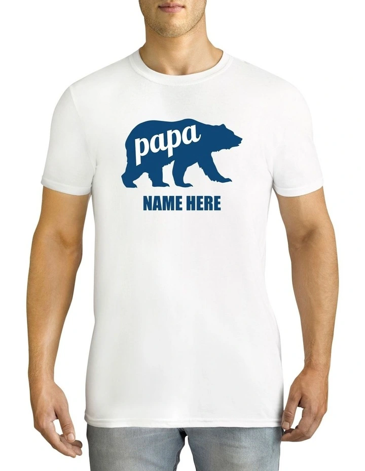 Men's Father's Day Papa Bear Personalised Cotton T Shirt
