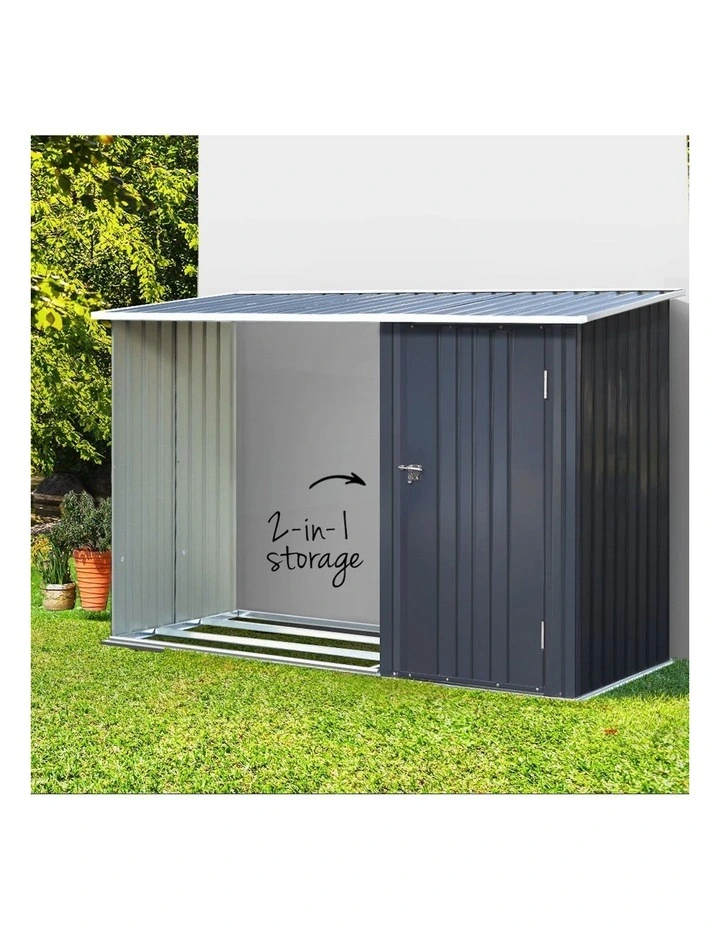 2 in 1 Metal Garden Shed 2.49x1.04m