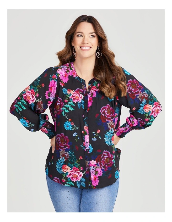 Natural Floral Bouquet Shirt in Print