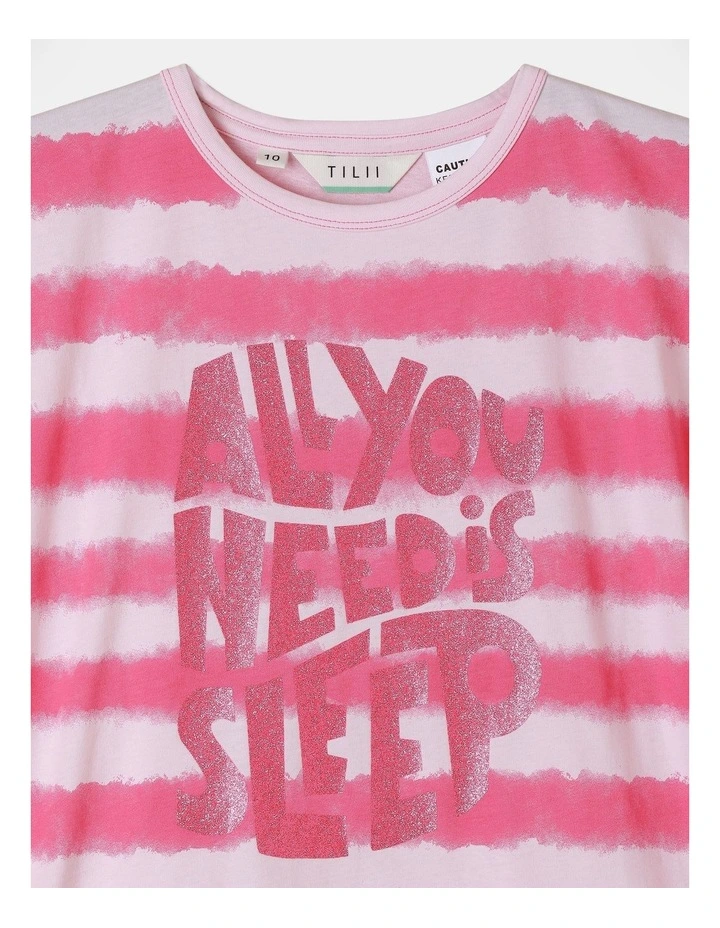 Tilii All You Need Is Sleep Pyjama Set in Hot Pink