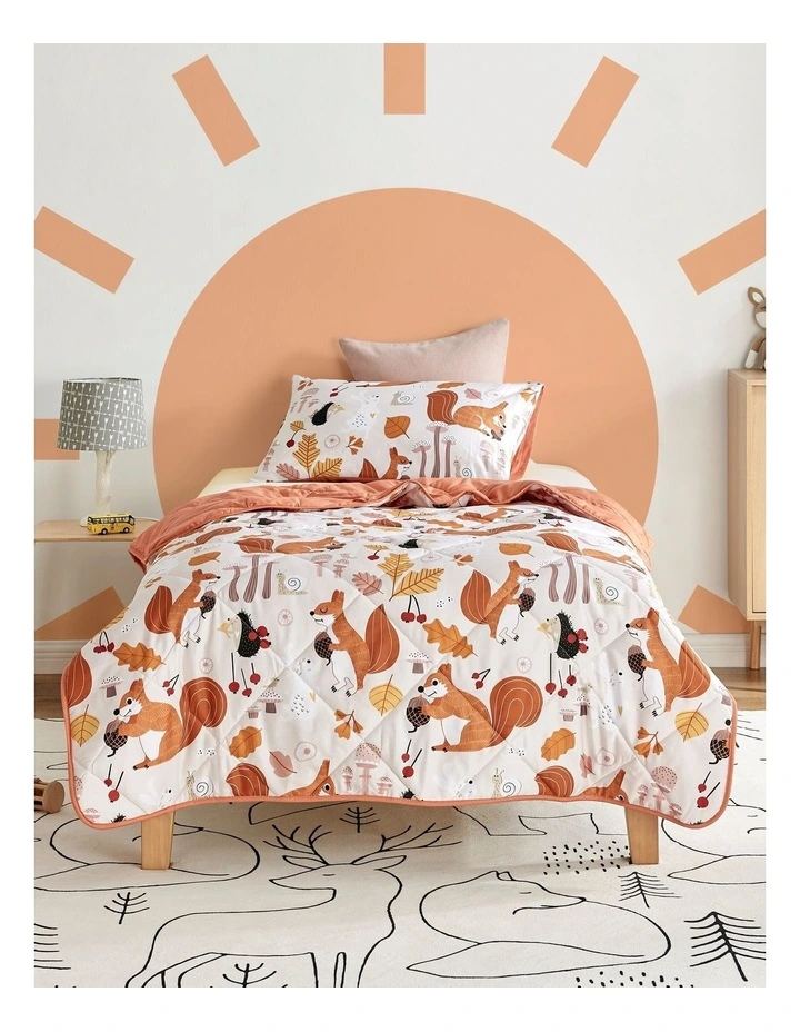 Find a Squirrel Comforter and Pillowcase Set in White