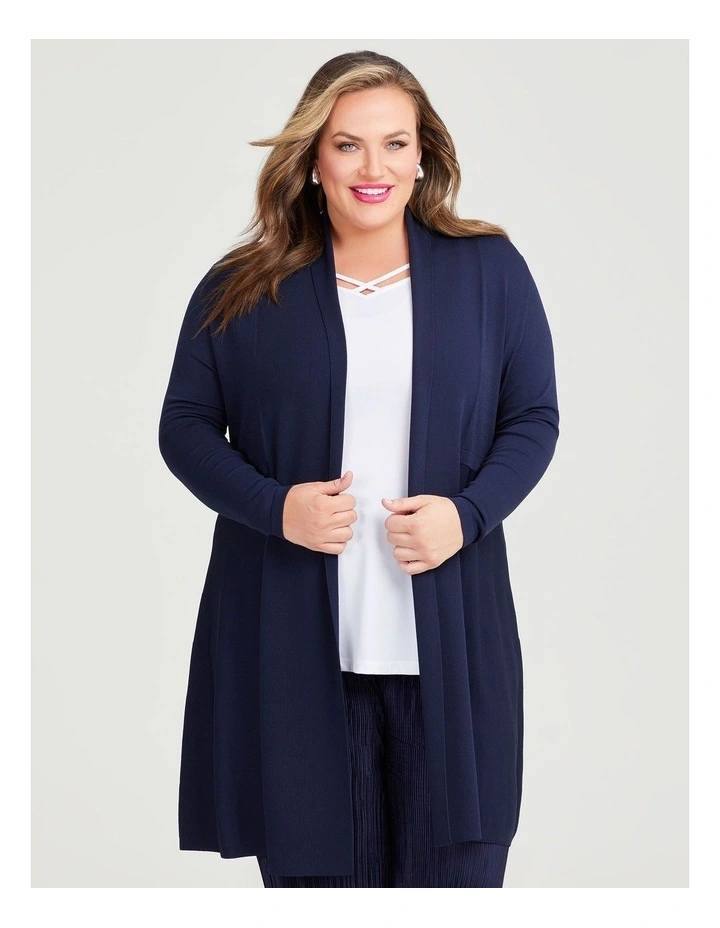 Endeavour Natural Cardigan in Dark Indigo