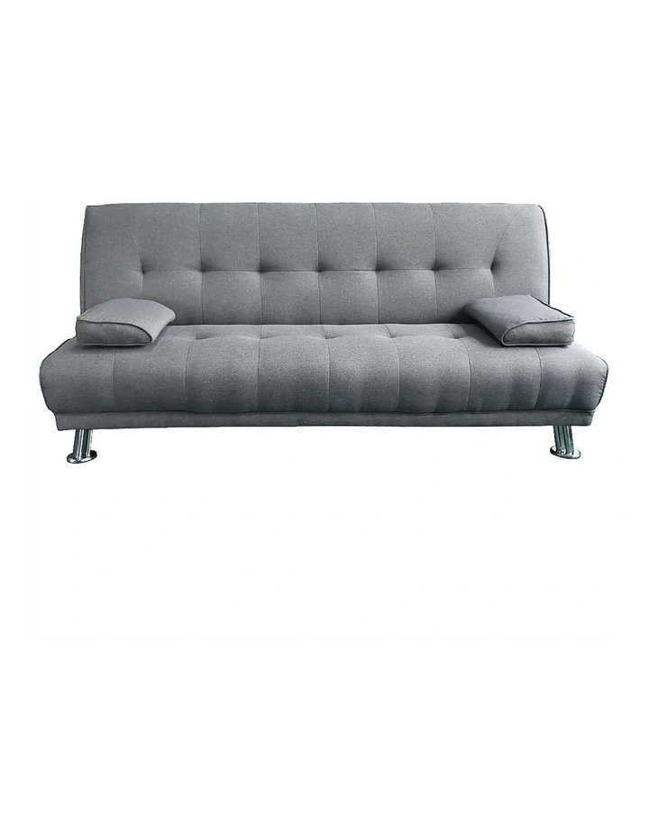 Sarantino 3 Seater Linen Sofa Bed Couch Lounge Futon Light Grey