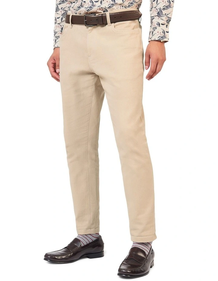 5 Pocket Twill Trouser in Beige