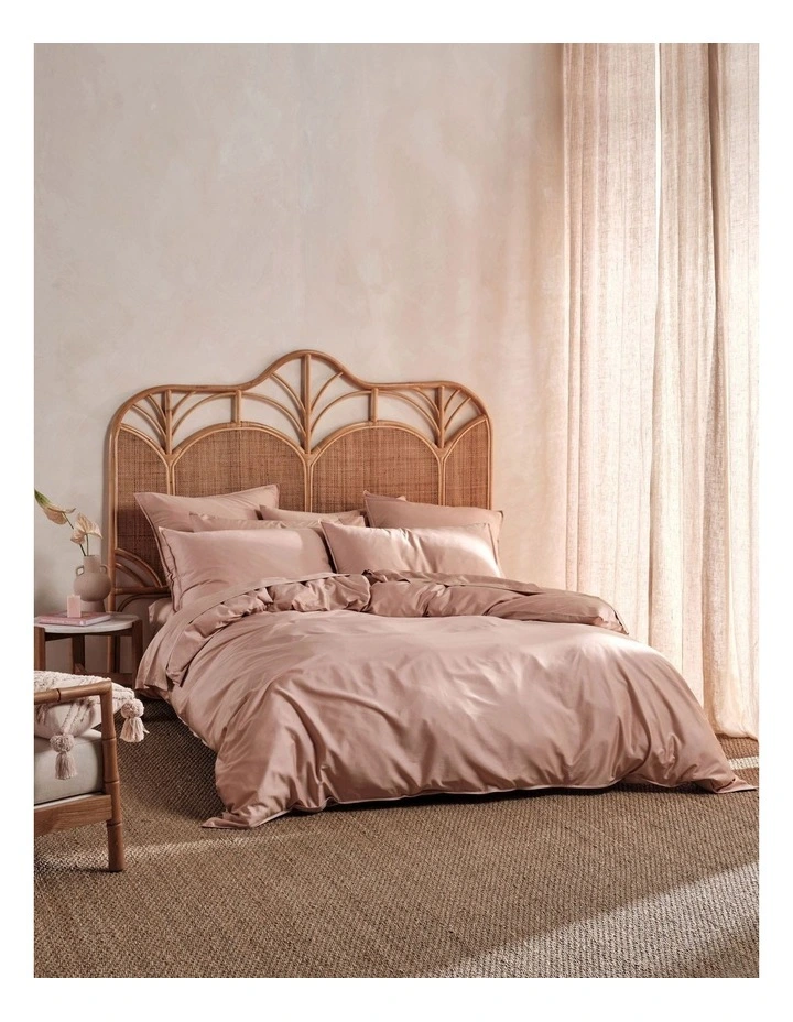 Nara 400TC Bamboo Cotton Quilt Cover Set in Clay