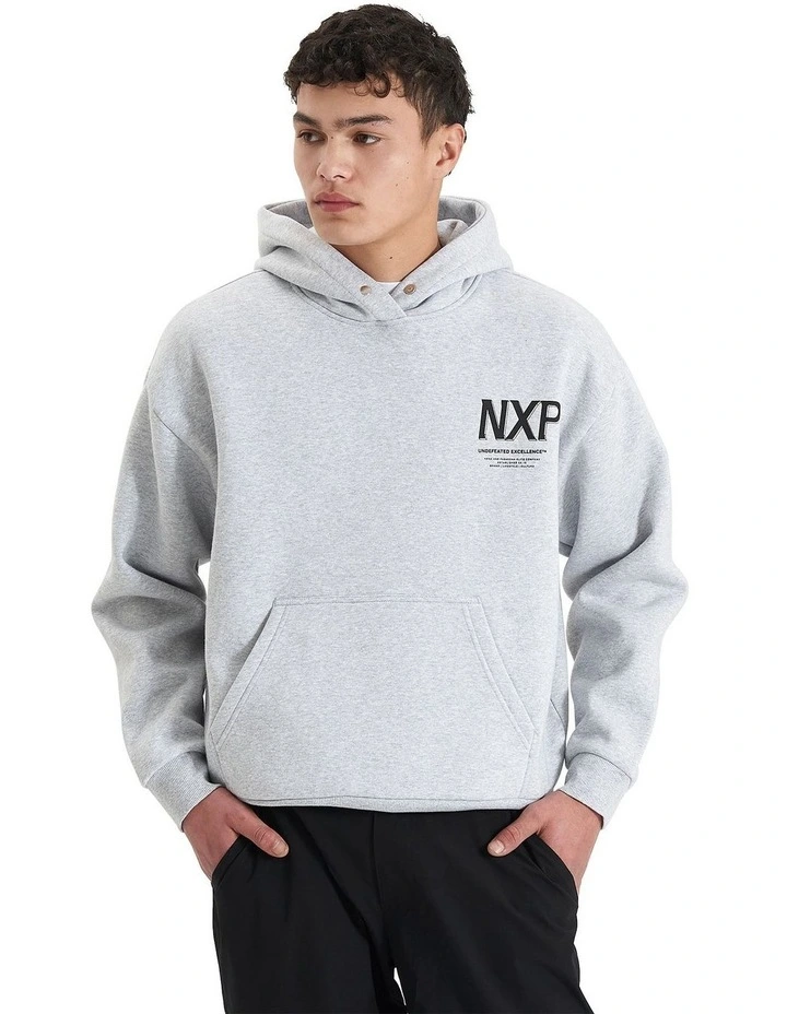 Diagram Heavy Box Fit Hooded Sweater in Grey