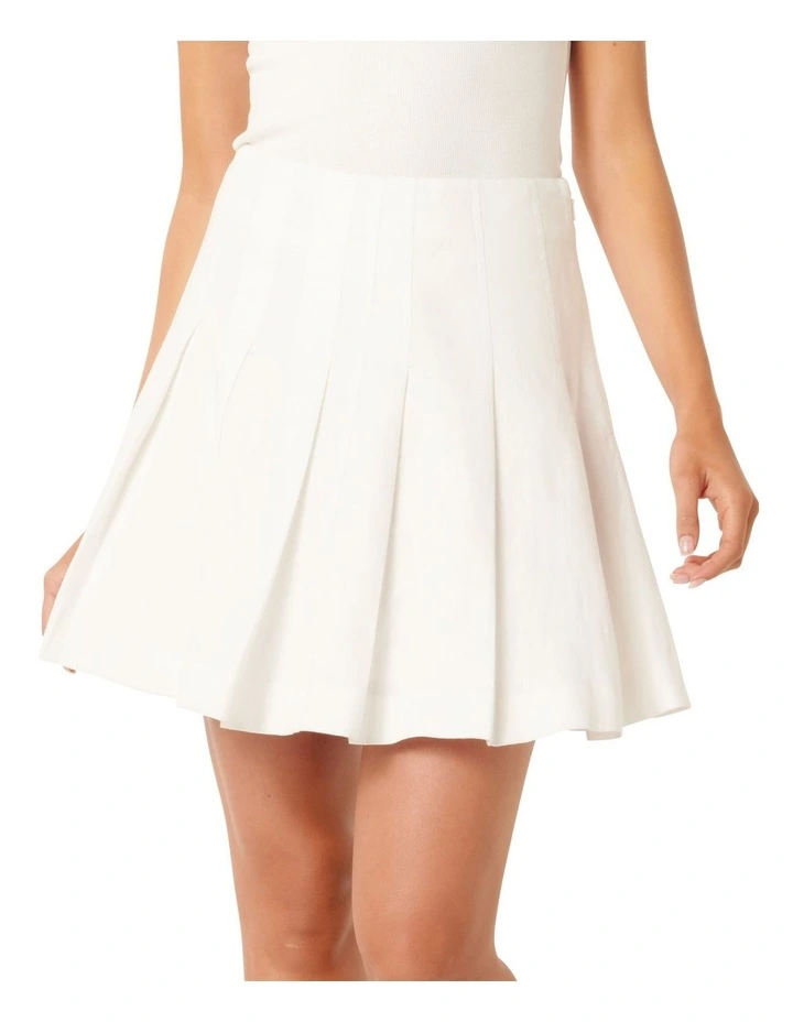 Cindy Pleated Mini Skirt in White