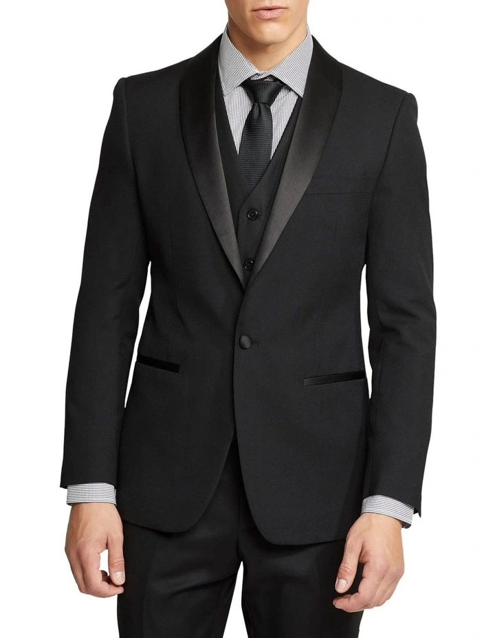 Dinner Suit Jacket With Shawl Neck in Black