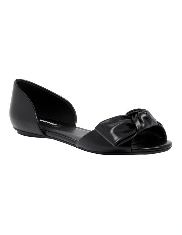 Bonnie Peep Toe Flat in Black