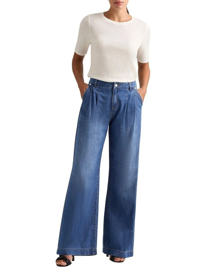 Hudson Wide Leg Jean in Kara Blue
