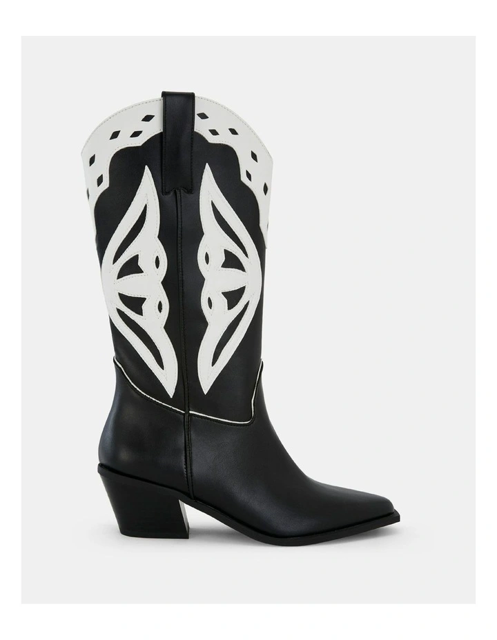 Yeehaw Cowboy Boots in Black Multi