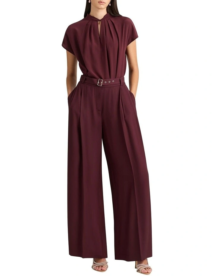 Sabrina Silk Mix Top in Merlot
