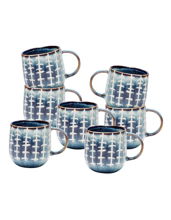NAOKO Mug 380ml Linear Storm Set of 6