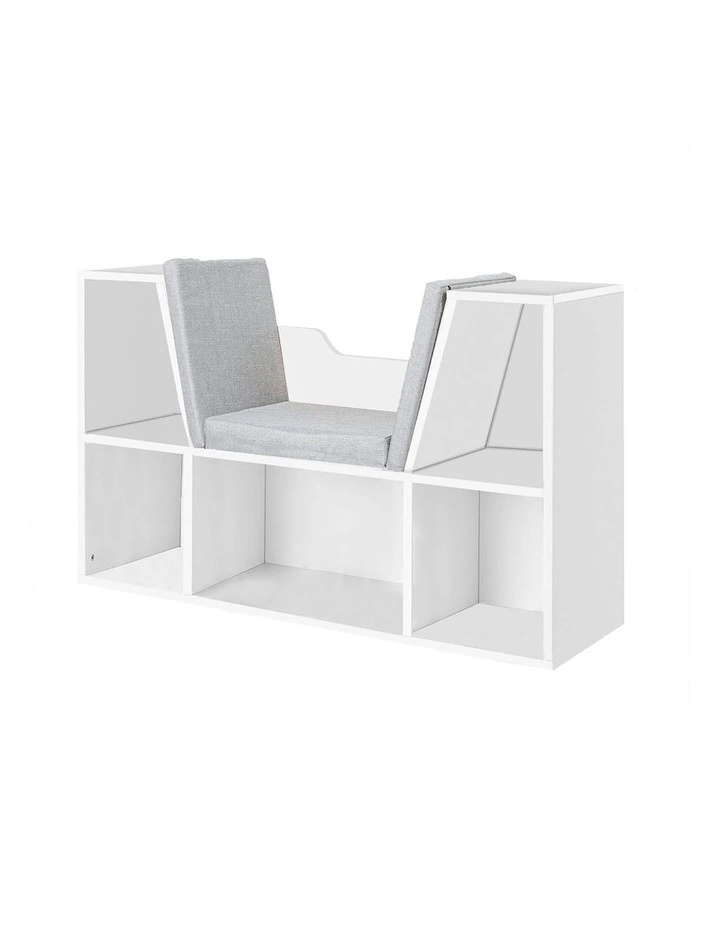 Bookcase with Seat in White