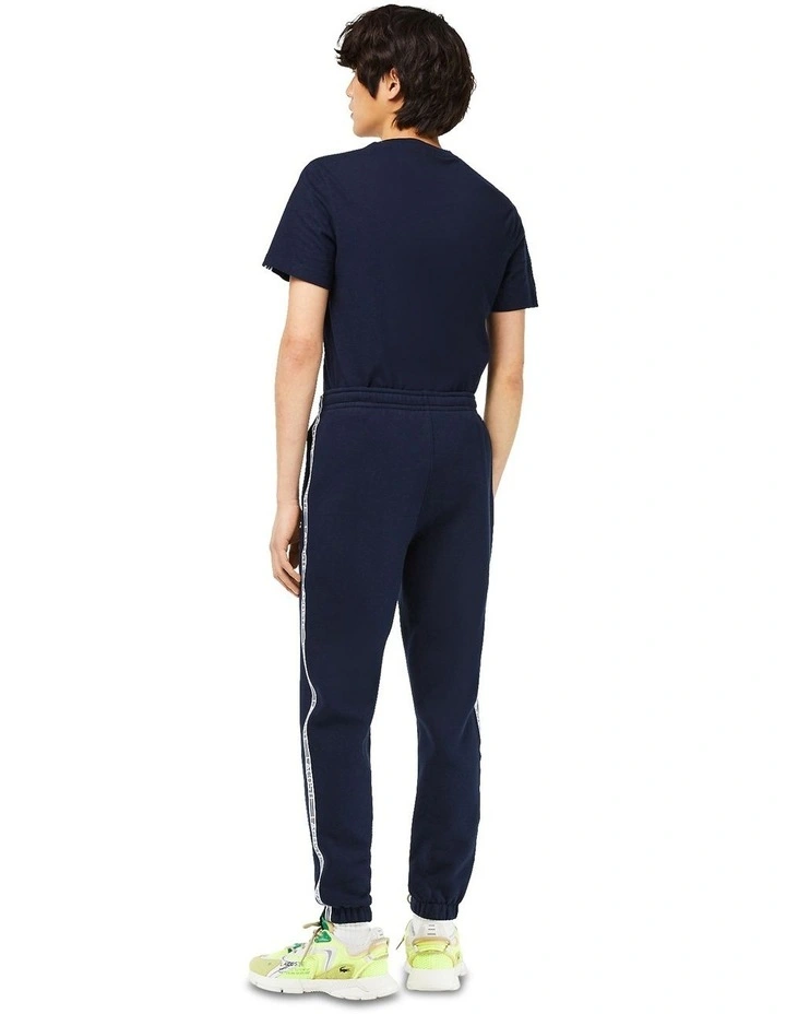 Logo Tape Fleece Trackpant in Navy