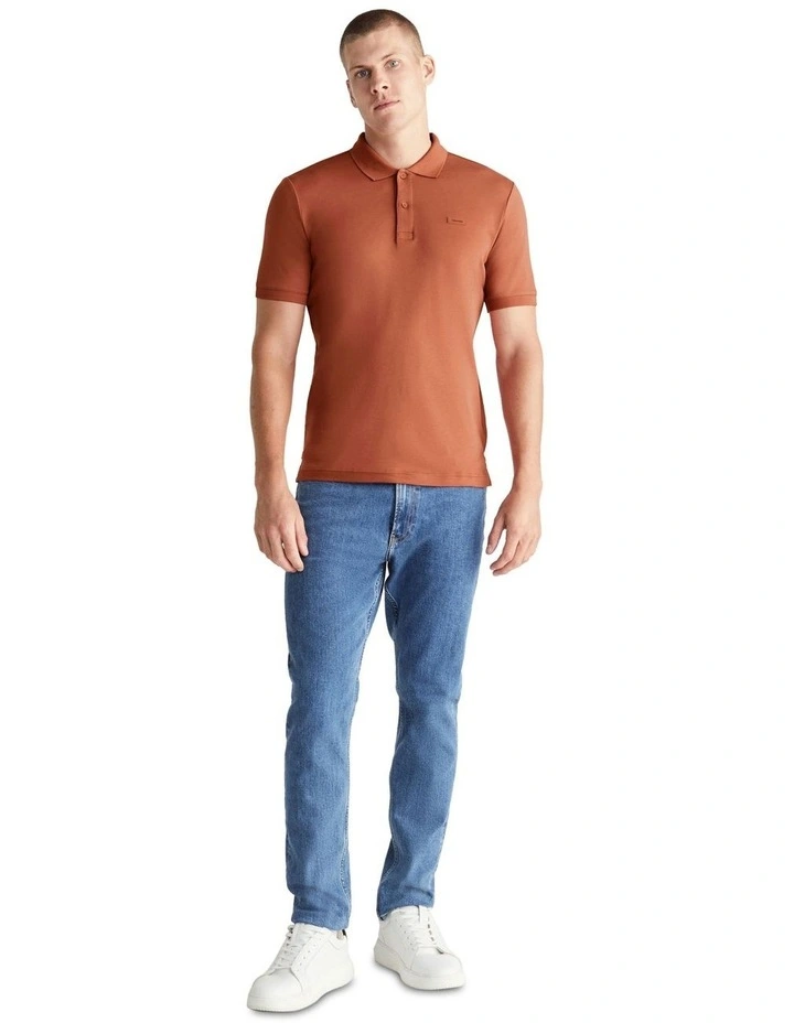 Smooth Cotton Slim Polo in Yellow